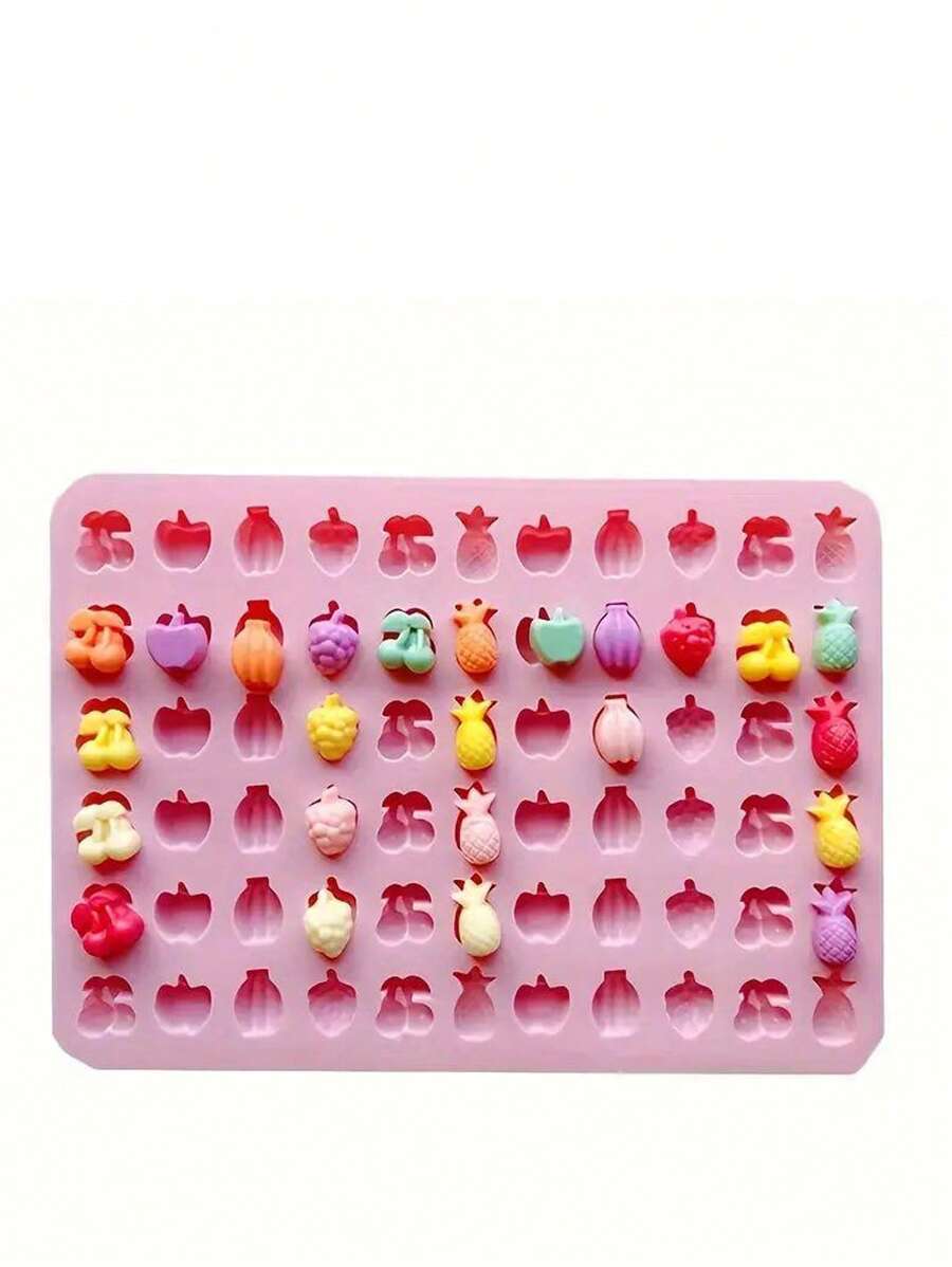 Molde de silicona mini para hacer gomitas tipo gominolas, molde para hacer chocolates, dulces, ceras derretidas y postres con diferentes sabores como manzana, naranja, frambuesa, fresa, cáscara de piña, etc.