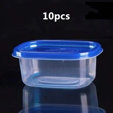 10 stuks 280 ml herbruikbare plastic voedselcontainers met deksels, transparante bentobox voor picknick, dessert, multifunctioneel