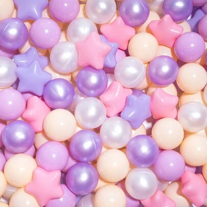 星形球坑球，2.15 英寸防压塑料玩具球，适用于儿童球坑、游戏帐篷和泳池乐趣 - 非常适合儿童玩耍和派对