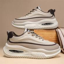 Men's Winter New Thermal Lined Thick Outsole Chunky Sneakers, Warm, Comfortable, Versatile, Casual, Fashionable, Lace-Up, Plus Size