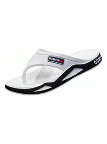 Chanclas para hombre, chanclas duraderas y cómodas para la playa - Blanco - Ver 4