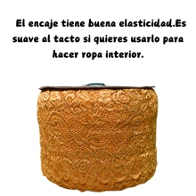 5 Meters Of Two-Tone Lace, 18 Cm Wide, Elastic. - Mustard - View 1
