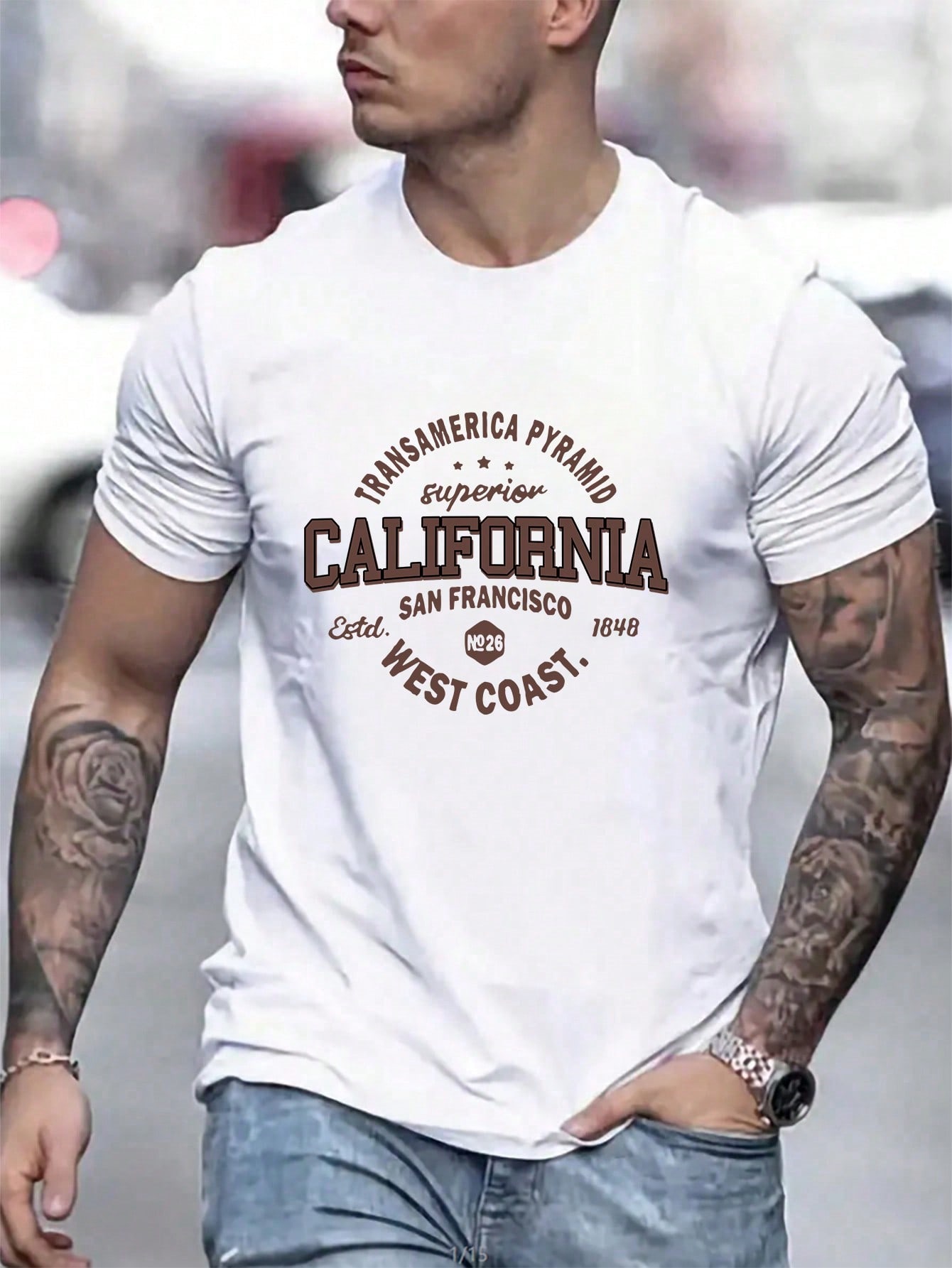 2025 Men's Casual Letter Print Short Sleeve T-Shirt For Summer