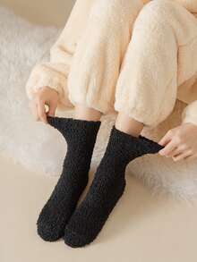 4 Paar Damen Thermosocken in einfarbig, warm, modisch, vielseitig, bequem, weich, knöchellang, geeignet für den täglichen Gebrauch - Verschiedenfarbig - Übersicht 6