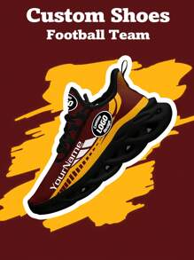 Men's Washington Football Designed Sneakers, Custom Logo Custom Name Customization Lightweight Comfortable Soft Bottom Sneakers For Men, Gym Training Breathable Tennis Shoes Unique Gift For Mom/Dad/Her/Him/Girlfriend/Boyfriend/Wife/Husband/Friend ﻿