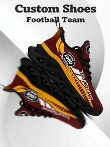 Men's Washington Football Designed Sneakers, Custom Logo Custom Name Customization Lightweight Comfortable Soft Bottom Sneakers For Men, Gym Training Breathable Tennis Shoes Unique Gift For Mom/Dad/Her/Him/Girlfriend/Boyfriend/Wife/Husband/Friend ﻿