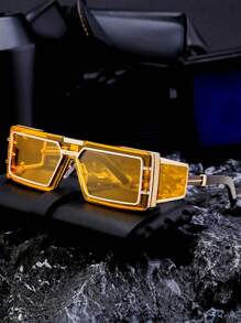 New Fashionable Retro Street Tech Futuristic High-End Fashion Glasses For Men, Personalized Suitable For Everyday Wear And Going Out