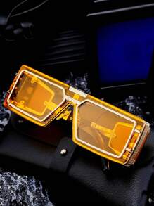New Fashionable Retro Street Tech Futuristic High-End Fashion Glasses For Men, Personalized Suitable For Everyday Wear And Going Out