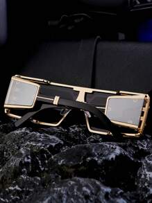 New Fashionable Retro Street Tech Futuristic High-End Fashion Glasses For Men, Personalized Suitable For Everyday Wear And Going Out