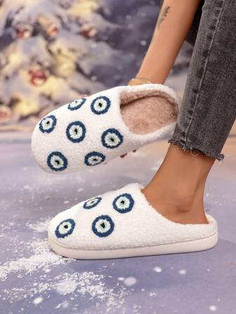 Memory Foam Slippers For Women Plush Warm Spooky Lantern Cute Slippers House Shoes