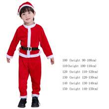 圣诞节儿童服装兄弟姐妹套装经典红色圣诞老人服装女孩男孩时尚圣诞服装，圣诞老人服装，圣诞老人，圣诞服装儿童 - 紅色 - 查看 3