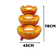 1pc New Year Decoration Balloon, Creative Gold Ingot Cat Shaped Balloon Ornament, Home Decor Prop For New Year Party, Photo Booth, Spring Festival Company/Store Decoration