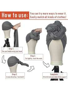 Women's Solid-Colored Turban Hat - Multi-Functional Fashionable Brimless Headwear For Outdoor Casual Wear With Dust-Proof Design, Thermal Insulation, And Convertible Scarf-Wrap Capability - Rusty Rose - View 6