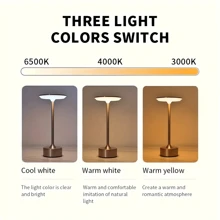 Kexinlighting 1 Piece Rechargeable LED Desk Lamp -3 Color Temperatures Adjustable, Long Press To Adjust Brightness, Touch Control, Portable Mini Desk Lamp, Built-In 1200mah Rechargeable Battery, Suitable For Bedside, Dining Table And Outdoor Use - Gold Metal Finish - one-size - View 5