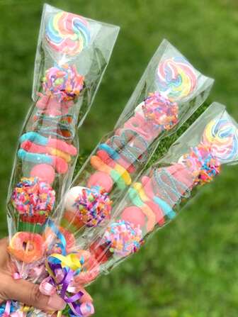 50/100 bolsas de caramelos transparentes, adecuadas para fiestas, bodas, embalaje de regalos, repostería, días festivos, cumpleaños, fiesta de Año Nuevo 2025, graduación, regalos para el Día de la Madre