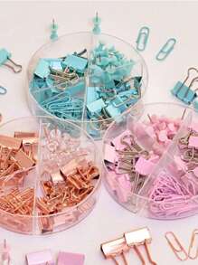 1 套多功能回形针、活页夹、订书钉组合办公和学校用品、返校、学校用品 - 彩色 - 查看 1