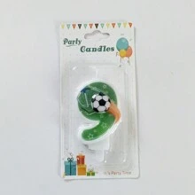1pc Happy Birthday Football Number 0-9 Cute Green Cake Decor Digit Candle, Party, Anniversary, Celebration Candle - Football Candles - View 18