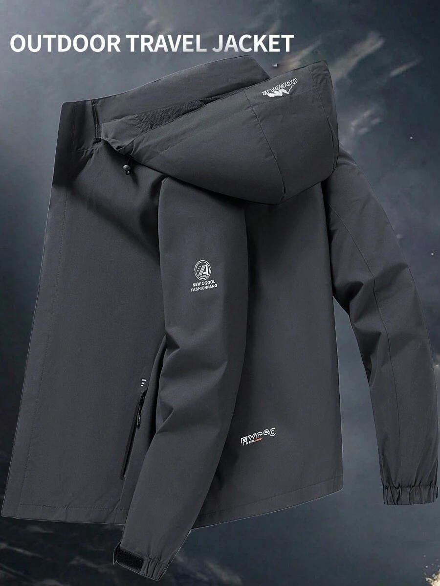 Men's Mountaineering Waterproof Jacket, Quick-Drying Outdoor Soft Shell Jacket Coat - Dark Grey - View 1