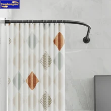1pc Black/White Curved Shower Curtain Rod, Suitable For Corner Installation, Space Saving Curved Shower Curtain Rod, Bathroom Shower Curtain Hanging Rod, Drill & No-Drill Installation Curved Shower Curtain Rod, Shower Curtain Rod, Fits Lightweight Shower Curtain Home Bathroom Decor Fall Decor Bathroom Accessories Back To School