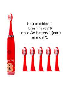 1pc Rechargeable/Battery Powered Electric Toothbrush, Battery Operated With 1 Button 1 Speed Setting, Rechargeable With 1 Button 4 Speed Settings, Comes With 6 Brush Heads - Red - View 13