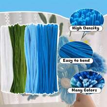 200/271/400/572pcs DIY Pom Pom Kit, Blue Green White Chenille Craft Pom Poms Set, Pom Pom Decor, Suitable For Wedding Bouquets And Birthday Parties, Plush Pom Pom Flower Set, DIY Handmade Pom Pom Craft Supplies, Wedding Birthday Gift, Pom Pom Craft Materials, Unique Pom Pom Crafts, Pom Pom Craft Tutorial, Chenille Pom Poms, Colorful Chenille Pom Poms - Multicolor - View 5