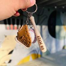 Stainless Steel Baseball Keychain | Mini Baseball Bag Pendant | Customized Baseball Game | Baseball Team Gift | Athlete Gift | Backpack Keychain,Trinkets - White - View 5