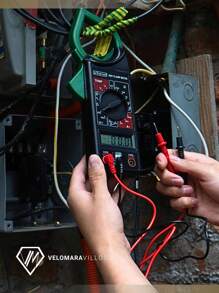 Multimetro Digital Profesional Medidor Corriente Gancho Lion Portatil Estuche Manual - Negro - Ver 2