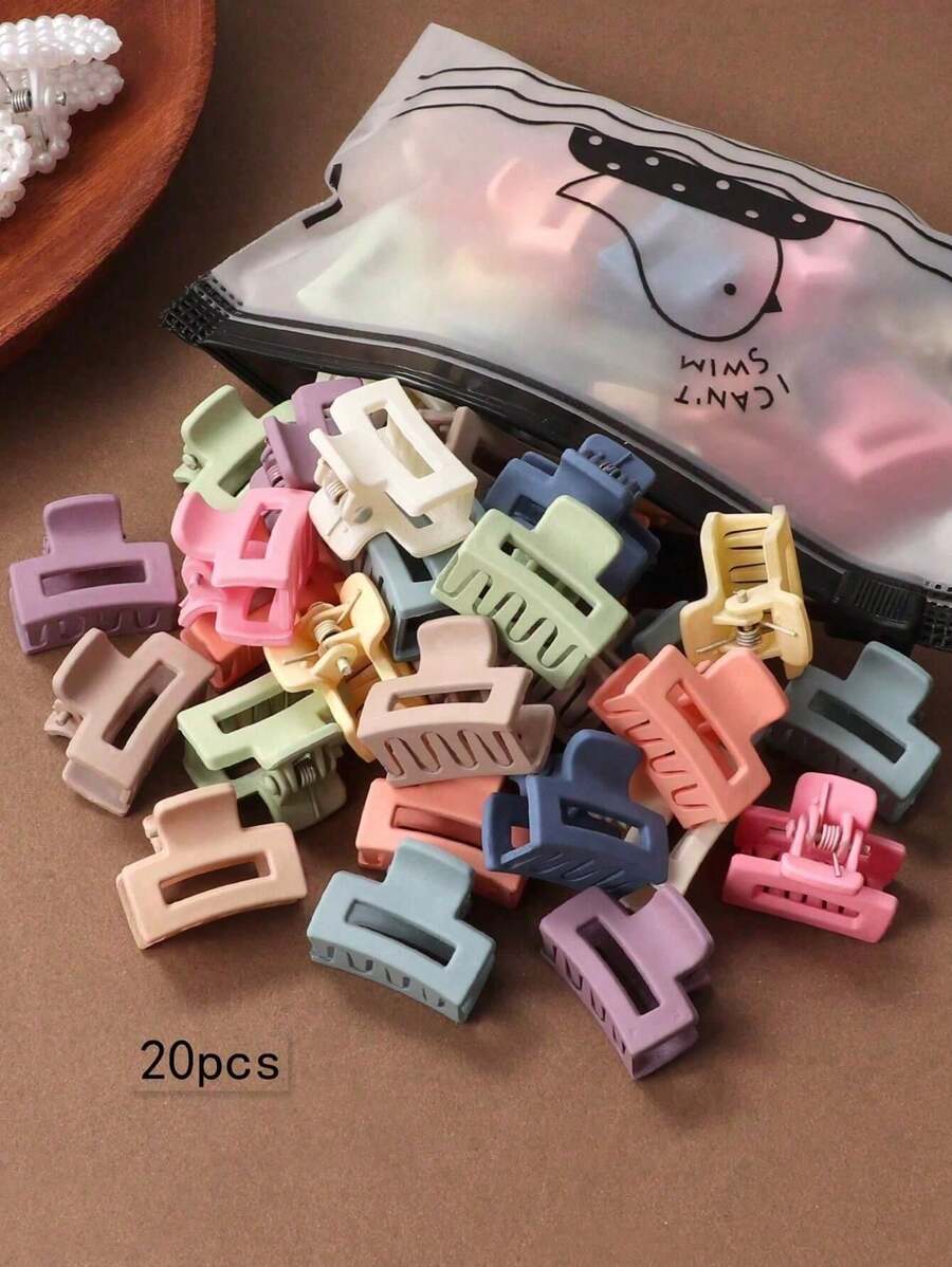 20 chiếc kẹp tóc màu ngẫu nhiên hoàn thiện mờ dễ thương dành cho phụ nữ, hoàn hảo để sử dụng hàng ngày - Nhiều màu - Xem 1