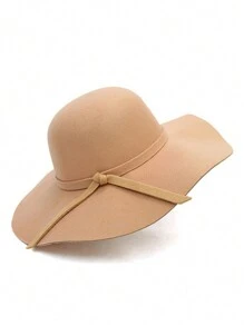 1 件女士纯色蝴蝶结装饰钟形帽，冬季保暖防风防水软呢帽，厚实可爱时尚休闲优雅复古街头风格百搭太阳帽，适合户外、滑雪、骑自行车、旅行、派对、日常使用 - MM1543 - 查看 13