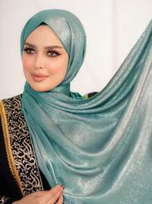 1pc Phụ kiện Abaya cho nữ Khăn choàng Hijab bằng vải nhung satin Phụ kiện Abaya mềm Quần áo che mặt - Nhiều màu - Xem 13