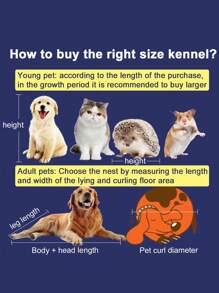 HUITAIYANG 1pc Plush Solid Color Non-Detachable Pet Nest, Soft & Comfortable Machine Washable Pet Bed, Suitable For Cats & Small/Medium Dogs, For Everyday Use And Outdoor Carrying