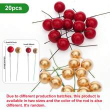 20 pezzi Decorazioni natalizie 1cm Bacche rosse artificiali Ghirlanda natalizia Decorazione fai-da-te Accessori fotografici Decorazione per la casa Decorazioni natalizie Decorazione per la stanza Inverno