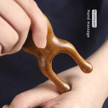 Máy massage mũi bằng gỗ, gỗ đàn hương tự nhiên, lược massage 3D truyền thống, massage đầu và tai, dụng cụ châm cứu mặt để giảm mỏi mắt - màu nâu - Xem 3