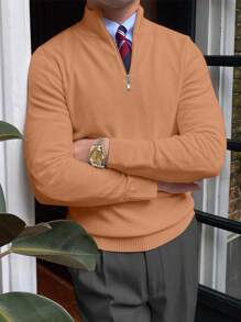 Classic Men's Versatile Turtleneck Sweater - Orange - View 3