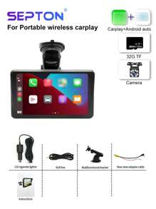 1 Pc SEPTON Android Auto Car Stereo Radio Universal Portable HD Touch Screen Wireless Car.Play BT 2 Din 7inch Multimedia Video Player - Apricot - View 12