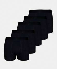 KIT 10 Boxer Briefs Plain Basic Comfortable Black Microfiber - 黑色 - 查看 2