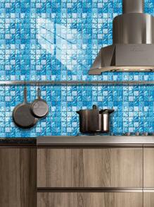 10 片自粘可剥离 DIY 马赛克瓷砖 PVC 水晶膜，切割和组装，用于美化橱柜、餐桌、客厅、卧室、浴室、电视和背景墙装饰和翻新。,翻新贴纸可剥离墙板,墙纸、壁纸,春季装饰物品让您的家焕然一新,拉玛装饰贴纸 - 彩色 - 查看 30