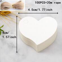 100 张复古棕色牛皮纸礼品标签，空白心形卡片，适合包装送给朋友和长辈的礼物、家居和厨房标签、母亲节、DIY 工艺品、植物装饰