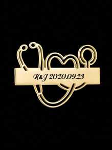 1 szt. Spersonalizowana broszka ze stali nierdzewnej do stetoskopu, personalizowany klips na identyfikator, odpowiedni dla lekarzy, pielęgniarek, pracowników służby zdrowia, prezent unisex, prezent rocznicowy, prezent dla druhny, prezent urodzinowy, odcień lasu - Wielokolorowe - Zobacz 18