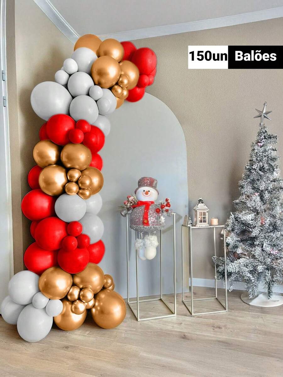 Balloon Kit 150 Units Deconstructed Arch Gold, Red And Green Balloon Balloon Christmas Decoration - Bộ 2 - Xem 1