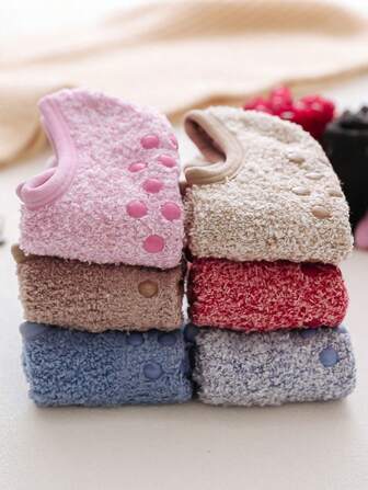 1/6 双毛绒地板袜、柔软保暖踝袜、隐形袜、女士连裤袜和袜子