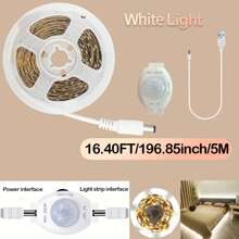 1 Stück 5V LED Lichtband mit Bewegungssensor-Regler - USB-betrieben, Länge wählbar (1m - 5m), 120° Erfassungsbereich, einstellbare Dauer, perfekt für Küche, Schlafzimmer, Treppenhaus, Wohnzimmer, Garderobe - abschneidbar und platzsparend