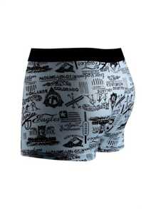 Zufälliges Set mit 5 Herren modischen gemusterten Boxershorts, Taille mittig, atmungsaktiv und bequem, elastische Sportshorts, Herren Lässig unterwäsche, geeignet für den täglichen Gebrauch