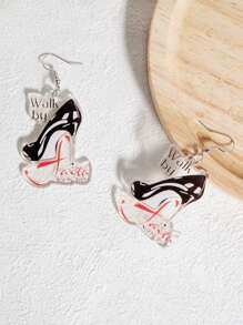 1 Đôi Hoa Tai Acrylic Cao Gót Màu Đen Thanh Lịch Có Chữ "Walk By Faith", Phong Cách Thời Trang Và Đơn Giản, Móc Tai Bằng Thép Không Gỉ, Trang Sức, Phù Hợp Với Trang Phục Hàng Ngày Của Phụ Nữ, Quà Tặng Cho Phụ Nữ Thời Trang - Nhiều màu - Xem 10