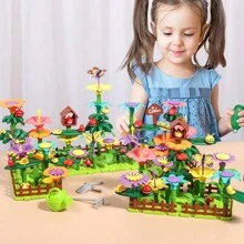 花园建筑玩具、教育 STEM 玩具和学龄前花园玩具套装、花朵堆叠玩具、花朵堆叠、完美礼物 - 彩色 - 查看 1