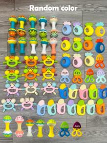 7-Piece Infant Rattle Teether Toys Set, Cute Shape Newborn Gift, Soothe & Develop Intelligence, Festival Gift, Random Color