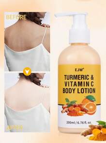 Loção Corporal de Cúrcuma e Vitamina C - Clareia e Uniformiza o Tom da Pele, Hidrata e Suaviza a Pele Seca, Nutre o Corpo, Hidrata e Deixa a Pele Macia e Sedosa