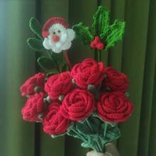 1/2/5/8 bó hoa Giáng sinh, bó hoa trang trí nhà Giáng sinh, hoa nhân tạo móc tự làm, trang trí cây thông Noel hình ông già Noel, trang trí bó hoa móc thủ công, hoa nhân tạo, hoa thủ công, thích hợp cho tiệc tùng, năm mới, quà tặng Giáng sinh (không bao gồm bình hoa) - Nhiều màu - Xem 2