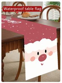 1 块圣诞涤纶印花防水桌布，多种尺寸可选，节日气氛圣诞桌布，适合优雅的节日、婚礼、圣诞节、感恩节装饰 - 为您的餐桌增添精致 - 帽子聖誕老人 - 查看 9