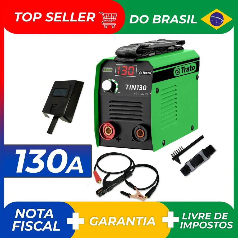 Máquina de Solda Inversora 130a Mma Tin130 220v Trato - Preto - Visão 1